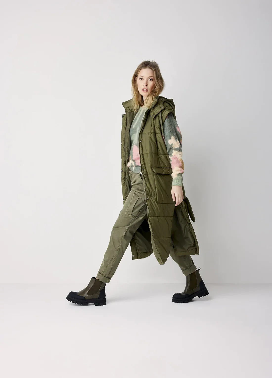 Summum Ivy Green Padded Coat/Gillet