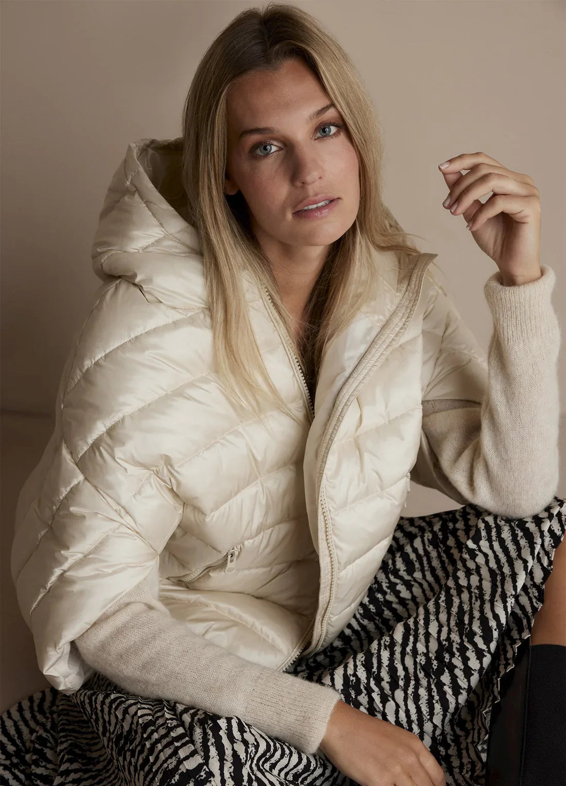 Summum Ivory Fancy Puffer Jacket