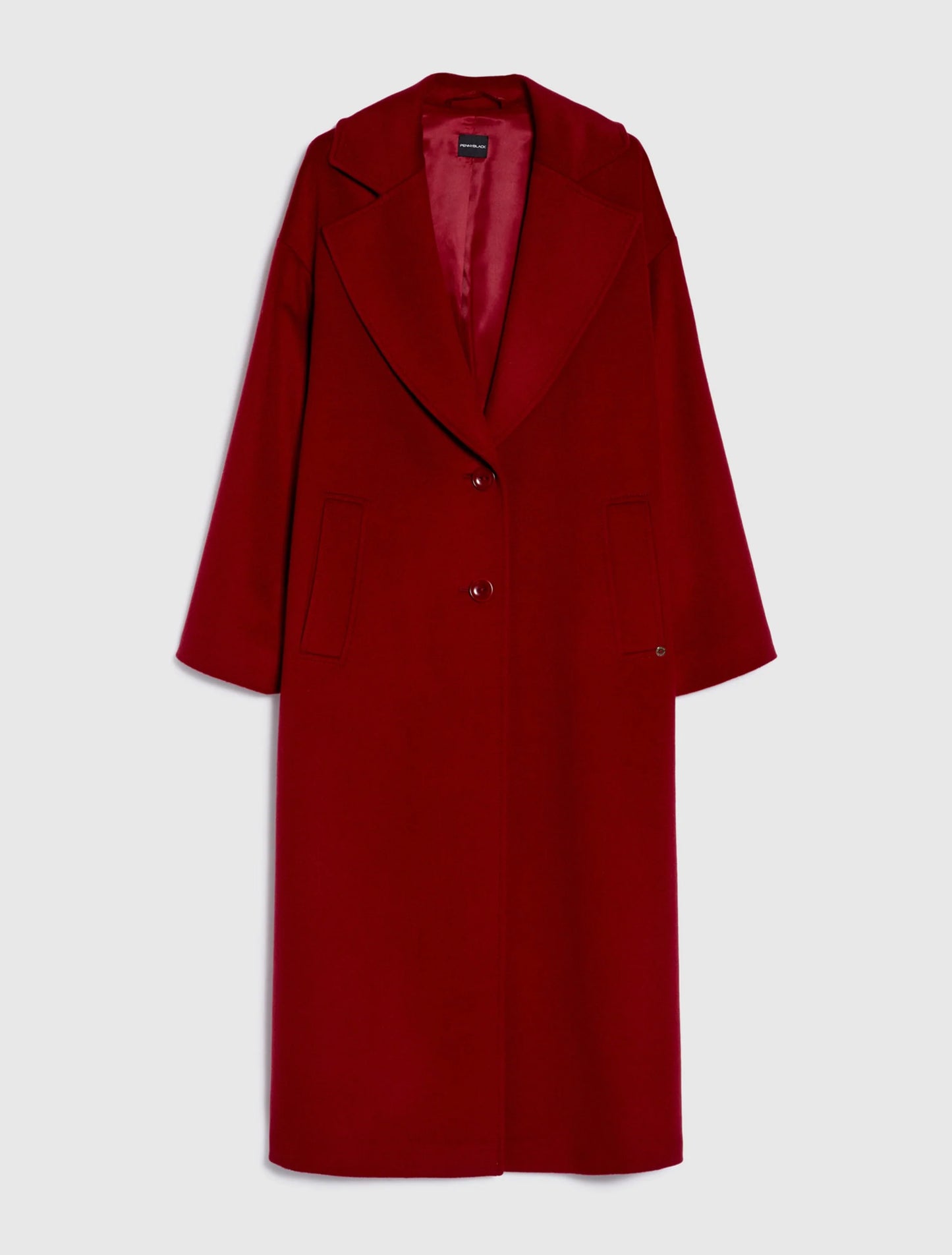 PENNYBLACK Wool Broadcloth Midi Red Eolo Coat