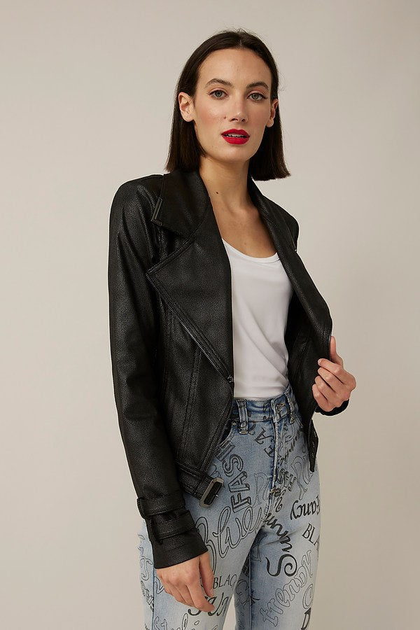 Joseph Ribkoff Black Moto Style Jacket