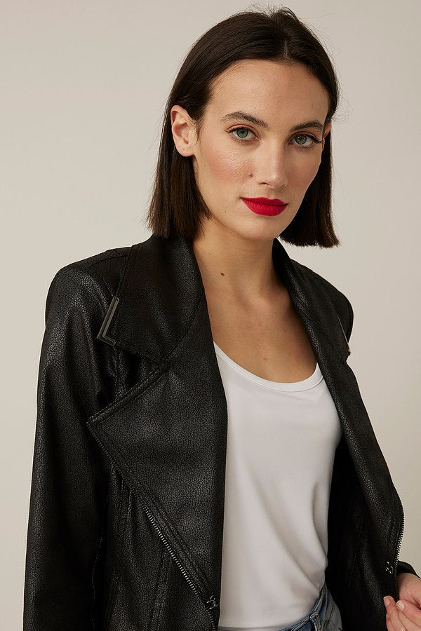 Joseph Ribkoff Black Moto Style Jacket