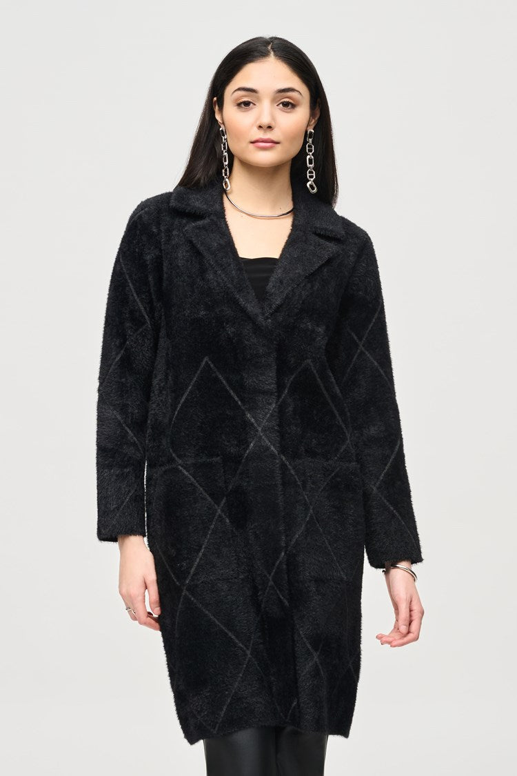 Joseph Ribkoff Black Notched Collar Coat