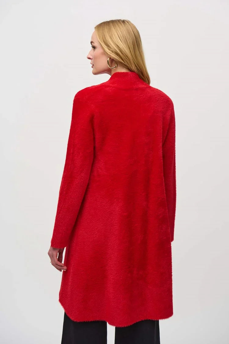 Joseph Ribkoff Lipstick Red Feather Yarn Coat