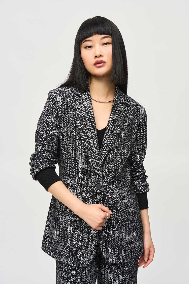 Joseph Ribkoff Tweed Knit Fitted Blazer