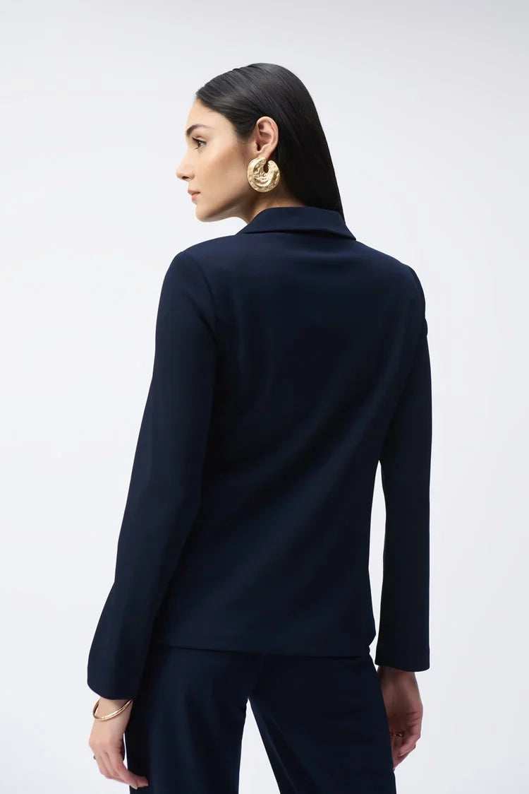 Joseph Ribkoff Midnight Blue Scuba Crepe Fitted Blazer