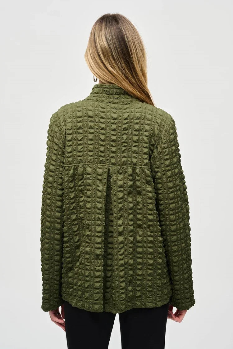 Joseph Ribkoff Iguana Bubble Jacquard Mock Collar Jacket