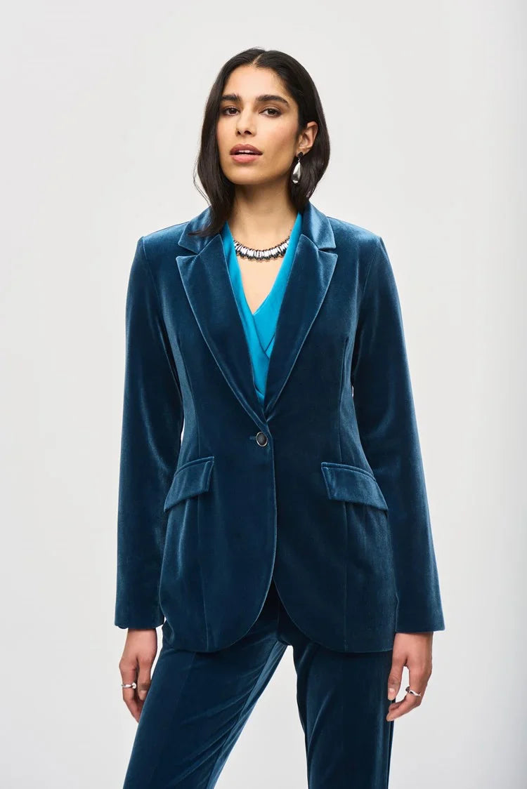 Joseph Ribkoff Nightfall Velvet Fitted Blazer