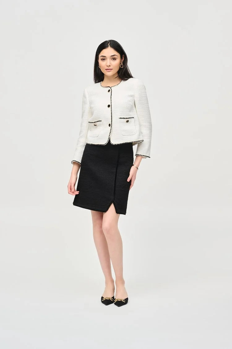 Joseph Ribkoff Boucl¨¦ Jacket With Contrast Trim