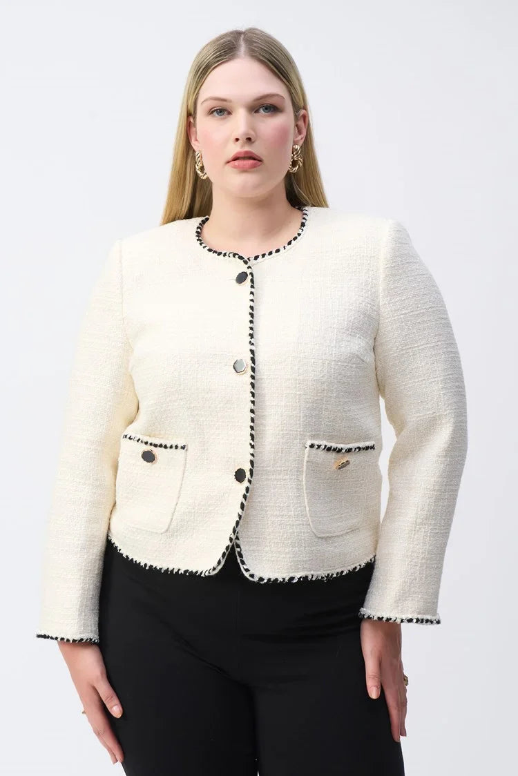 Joseph Ribkoff Boucl¨¦ Jacket With Contrast Trim