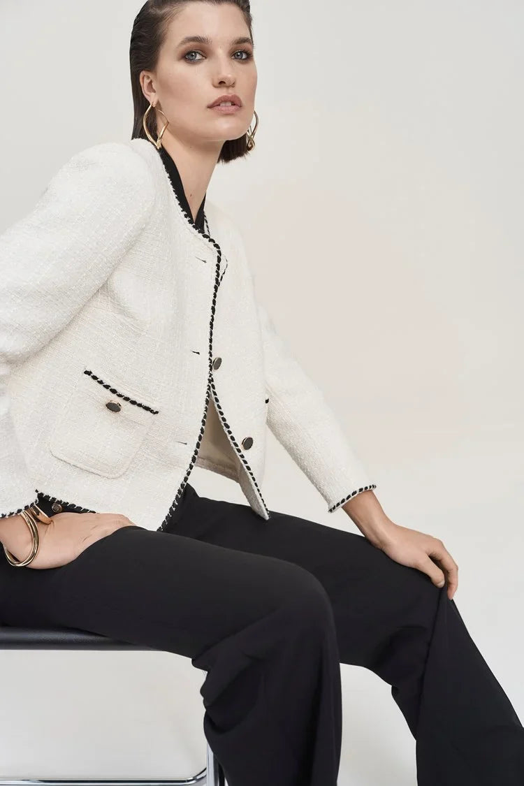 Joseph Ribkoff Boucl¨¦ Jacket With Contrast Trim