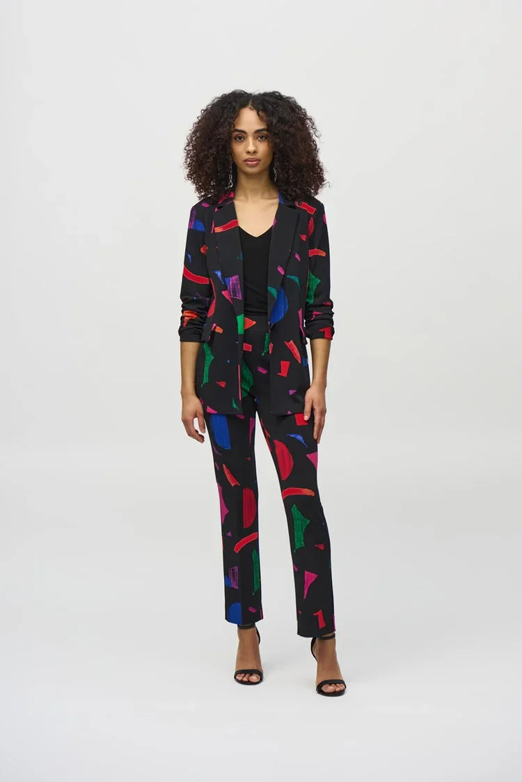 Joseph Ribkoff Silky Knit Abstract Print Blazer