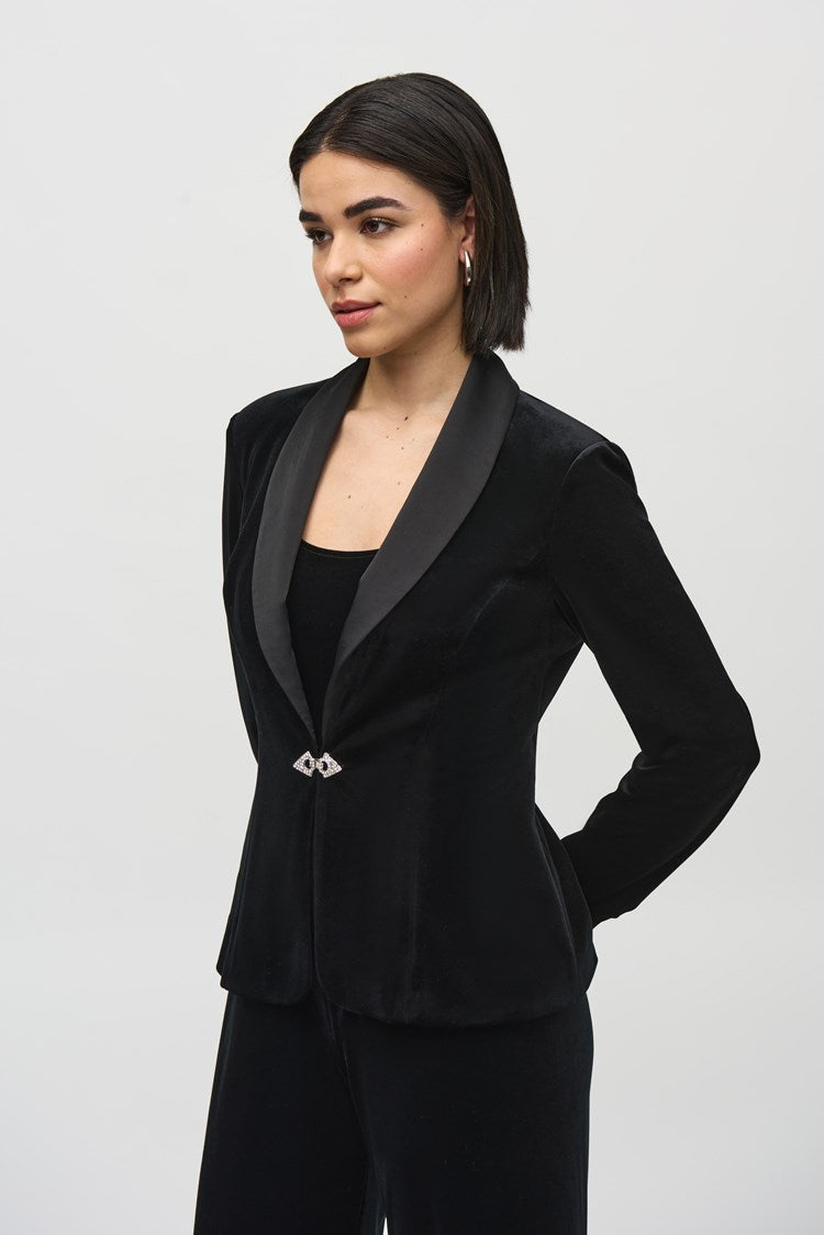 Joseph Ribkoff Black Velvet Blazer And Cami Set