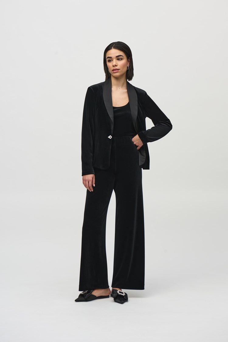 Joseph Ribkoff Black Velvet Blazer And Cami Set