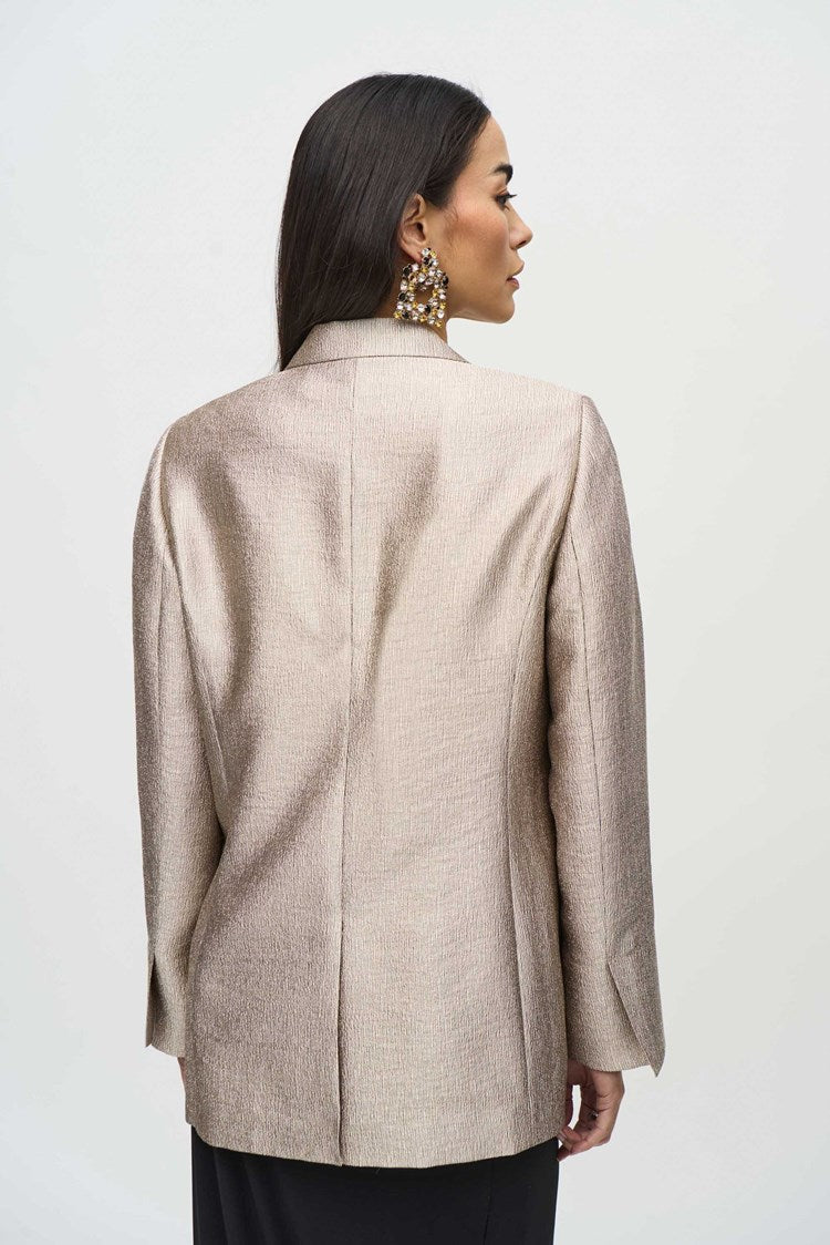 Joseph Ribkoff Gold Woven Metallic Fitted Blazer