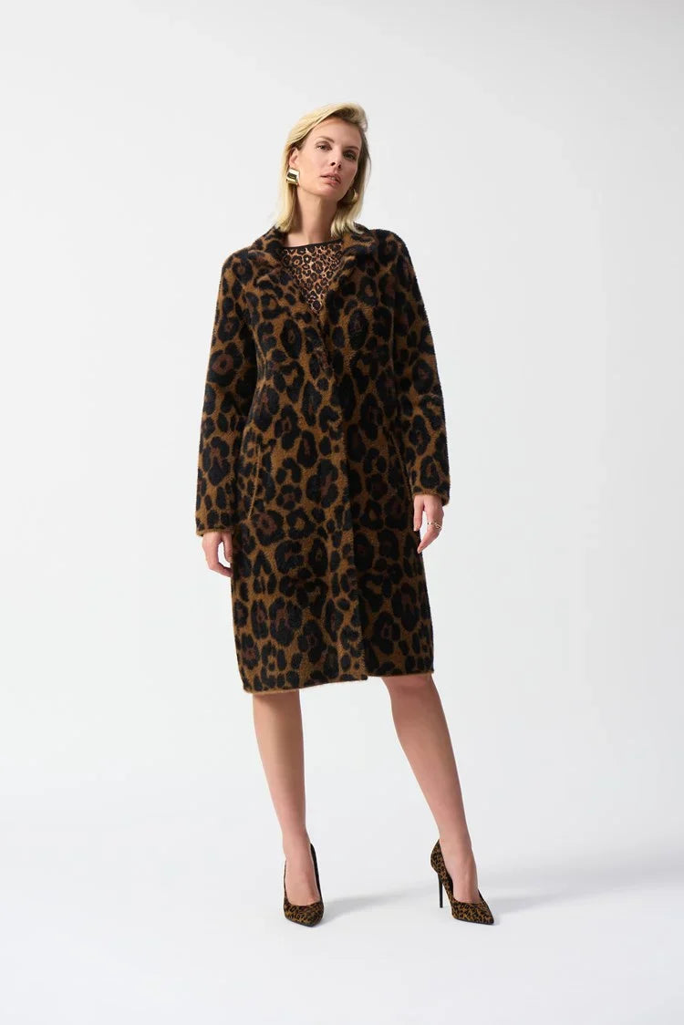 Joseph Ribkoff Jacquard Animal Print Coat