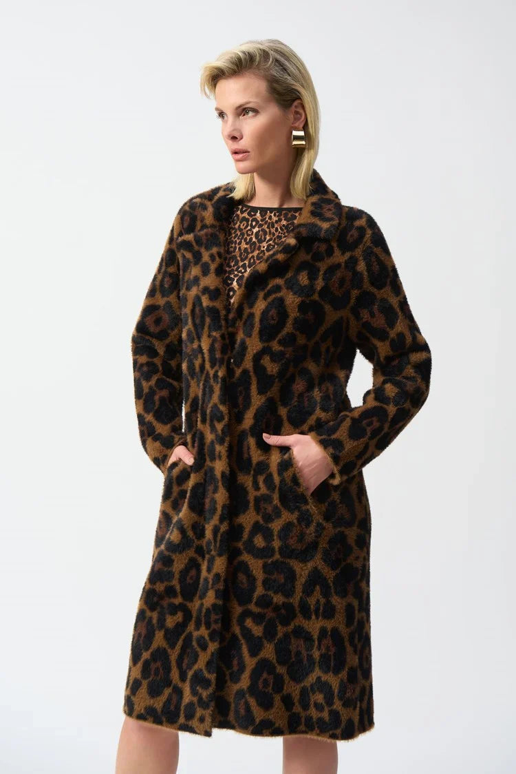 Joseph Ribkoff Jacquard Animal Print Coat