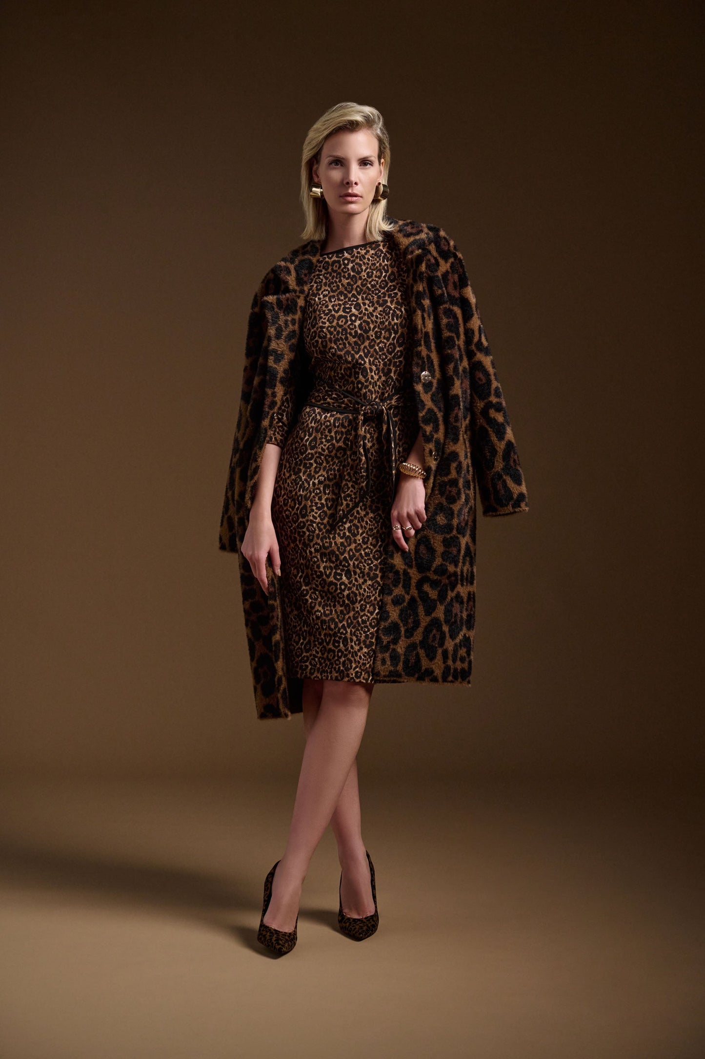 Joseph Ribkoff Jacquard Animal Print Coat