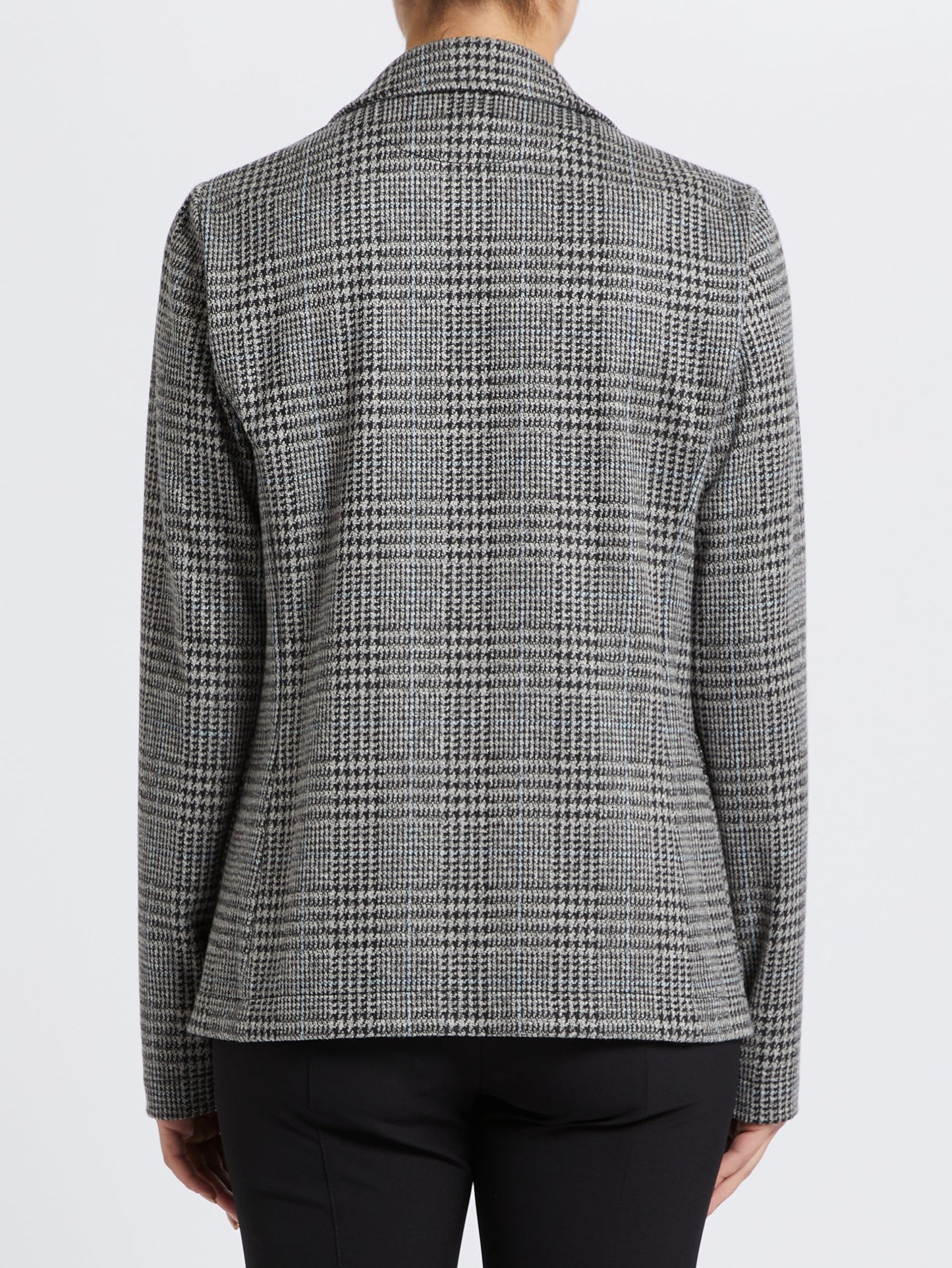 PENNYBLACK Checkered Grey/Blue Jersery Blazer Style Jacket