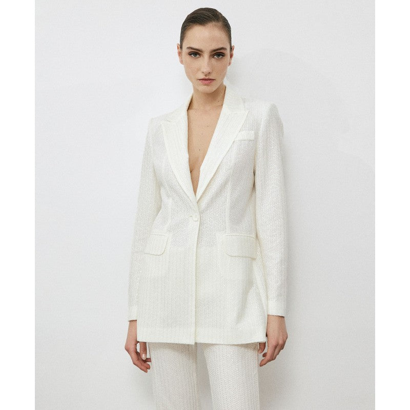 Access White Sequin Blazer