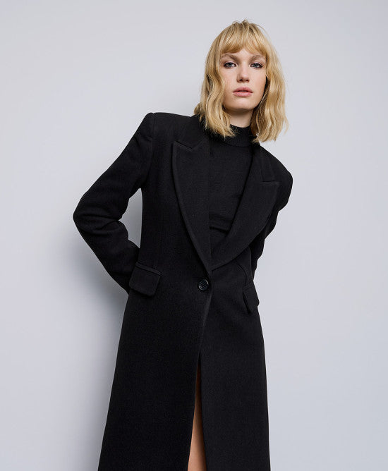 Access Fashion Black Tailored Long Coat