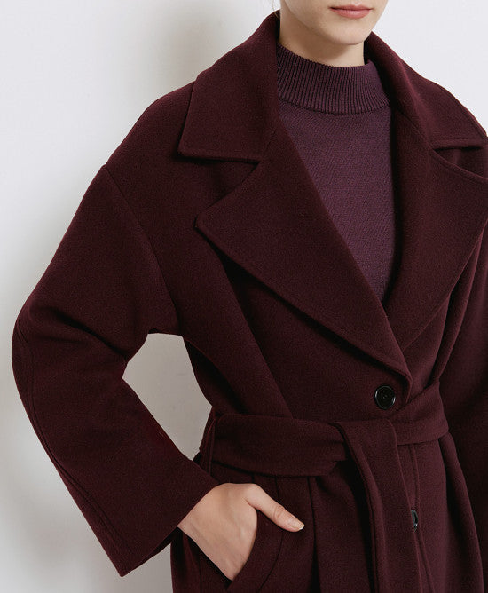 Access Fashion Long Coat With Tie Belt