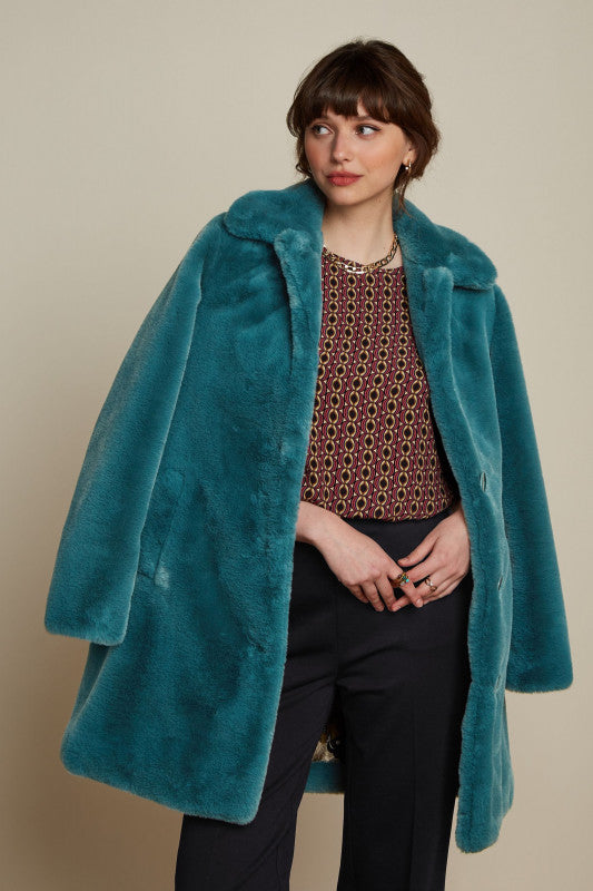 KING LOUIE Sea Blue Anais Coat Long Phily