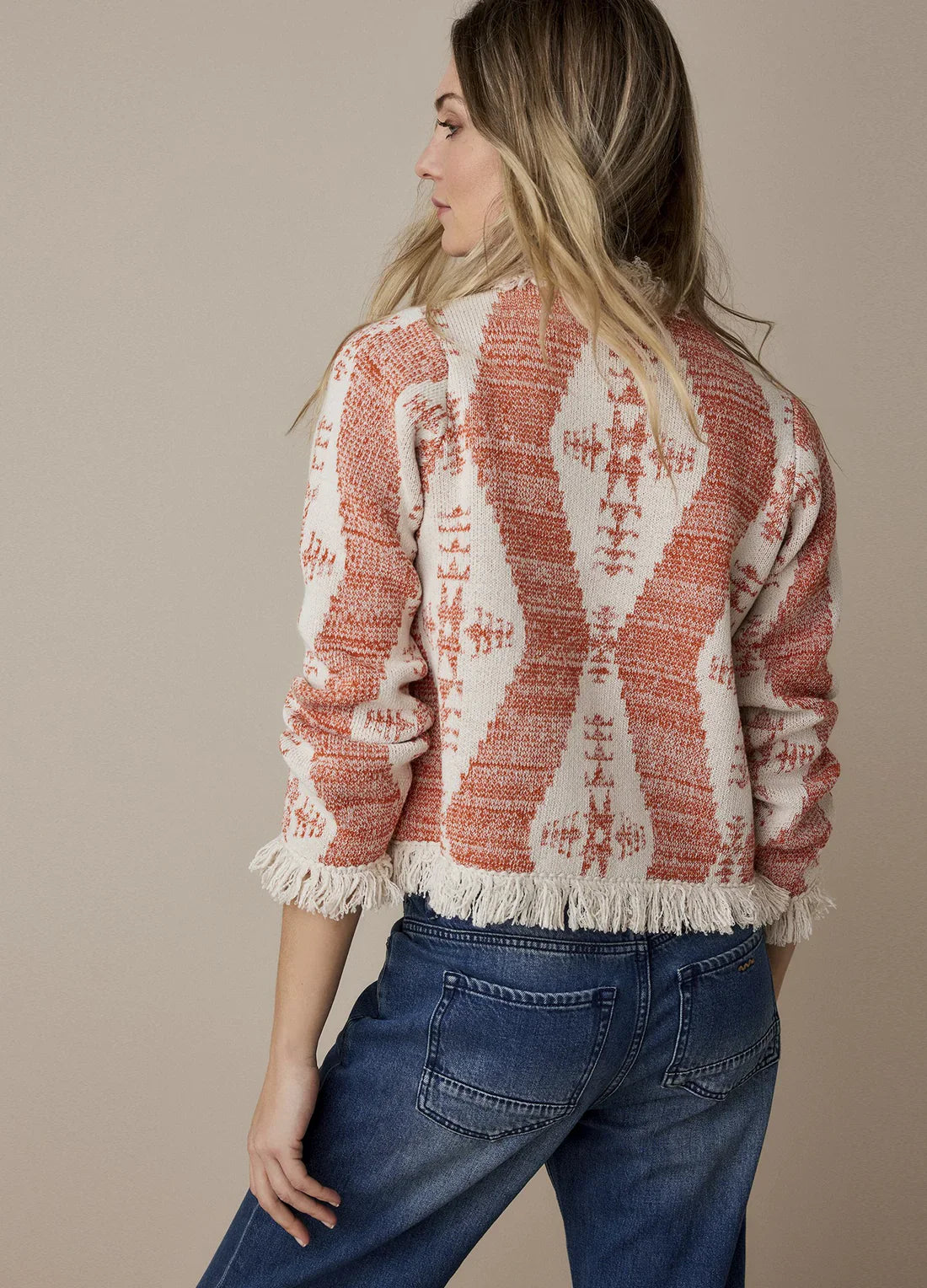 Summum Knitted Jacket With Jacquard Print