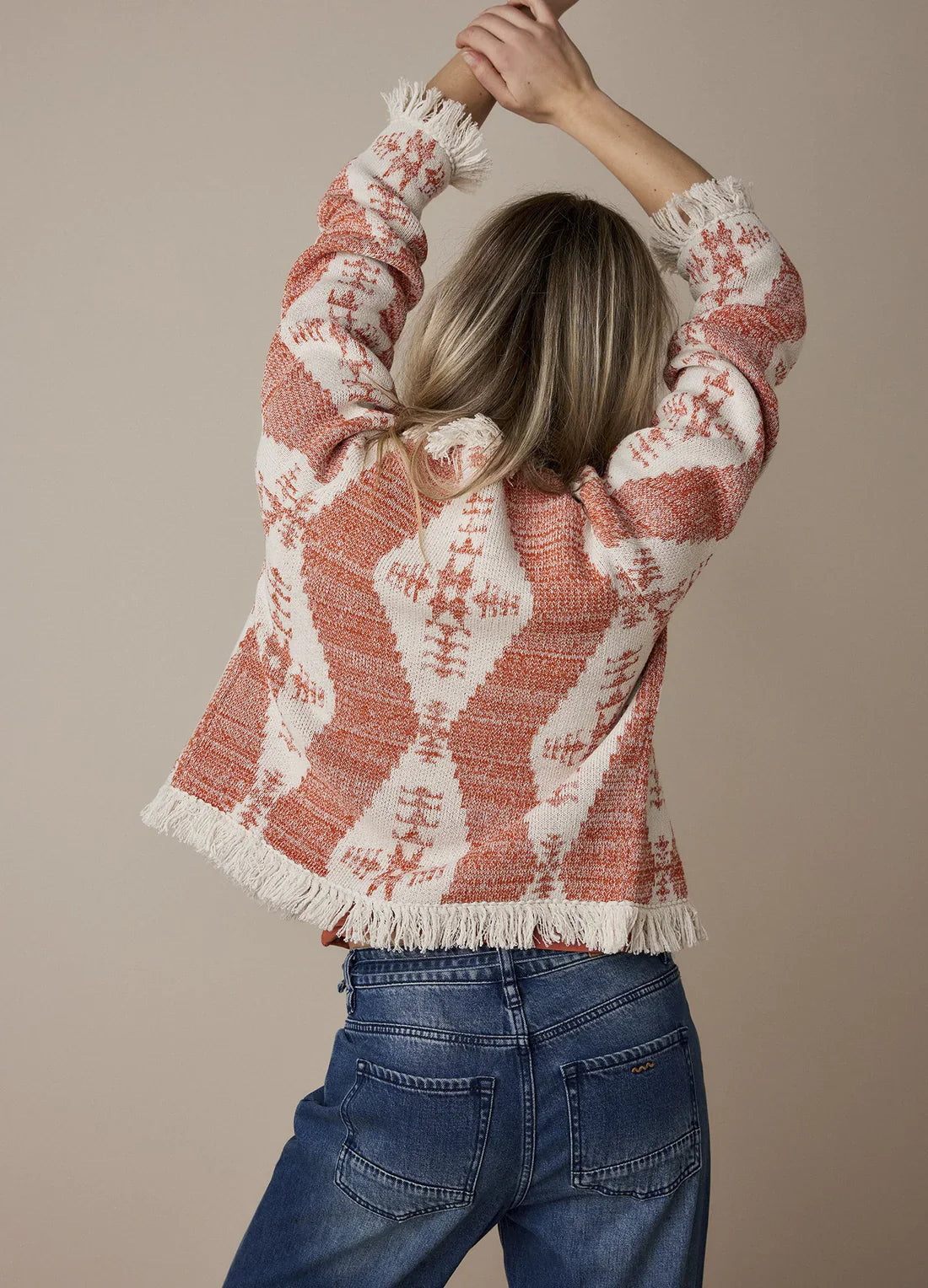 Summum Knitted Jacket With Jacquard Print