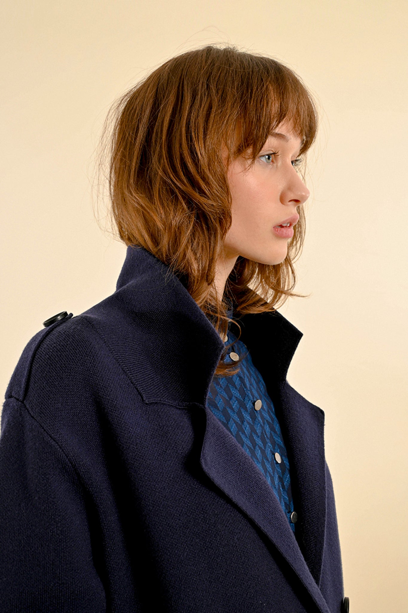 Molly Bracken Navy Knitted Coat