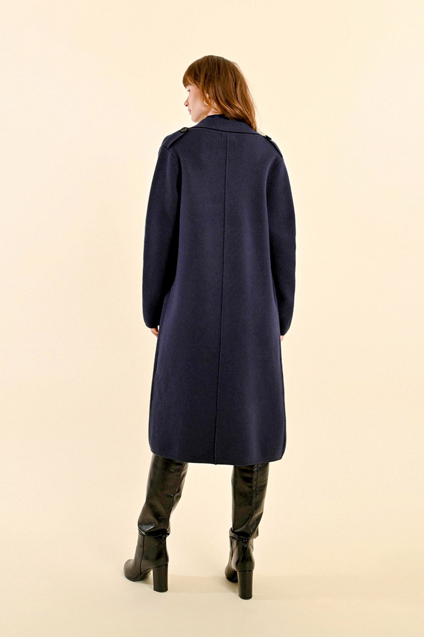 Molly Bracken Navy Knitted Coat