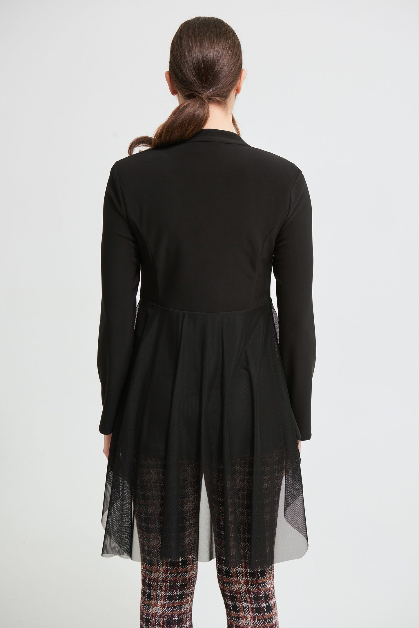 Joseph Ribkoff Pleated Mesh Hem Jacket