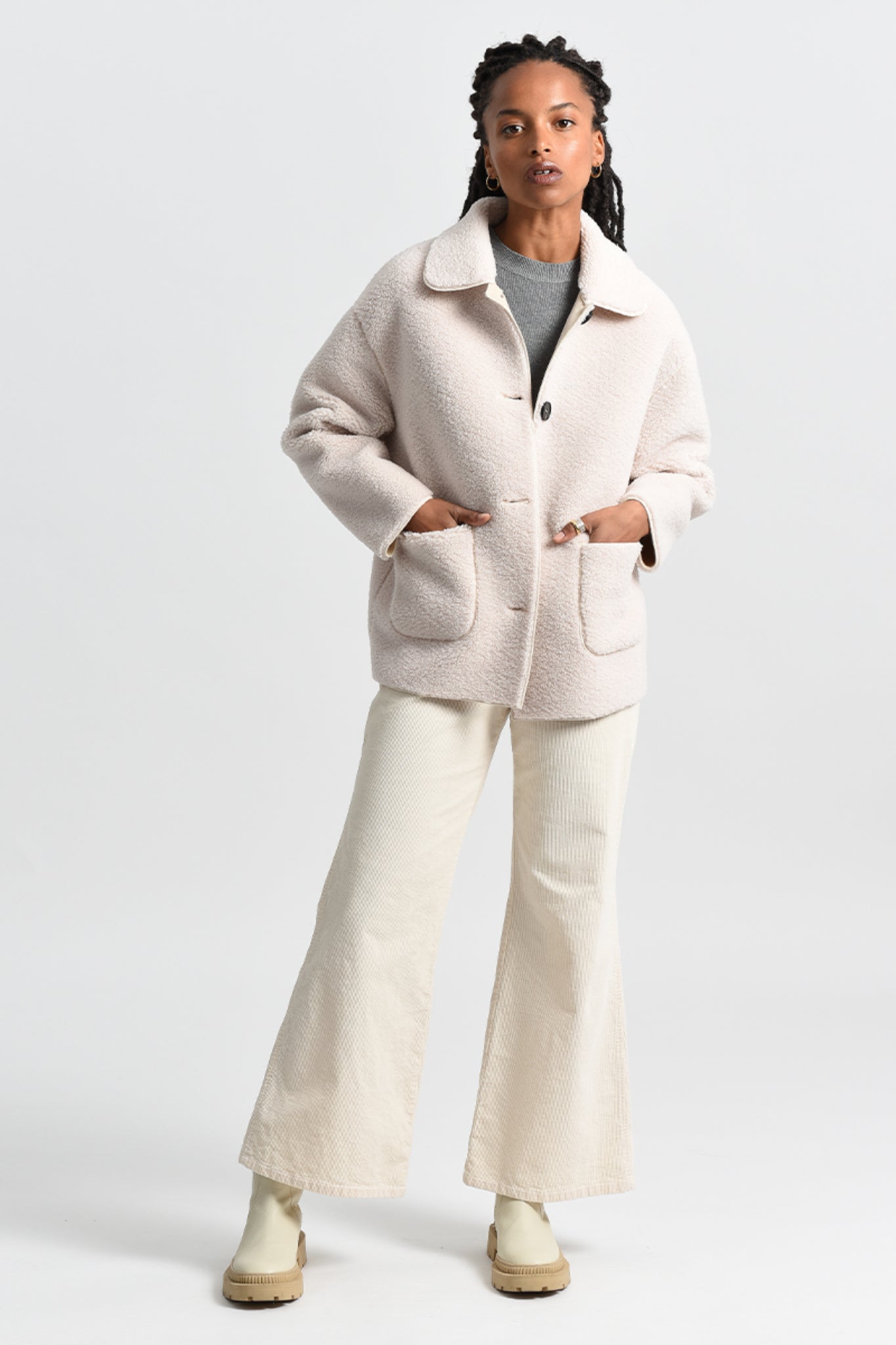 Molly Faux Sheepskin Woven Coat