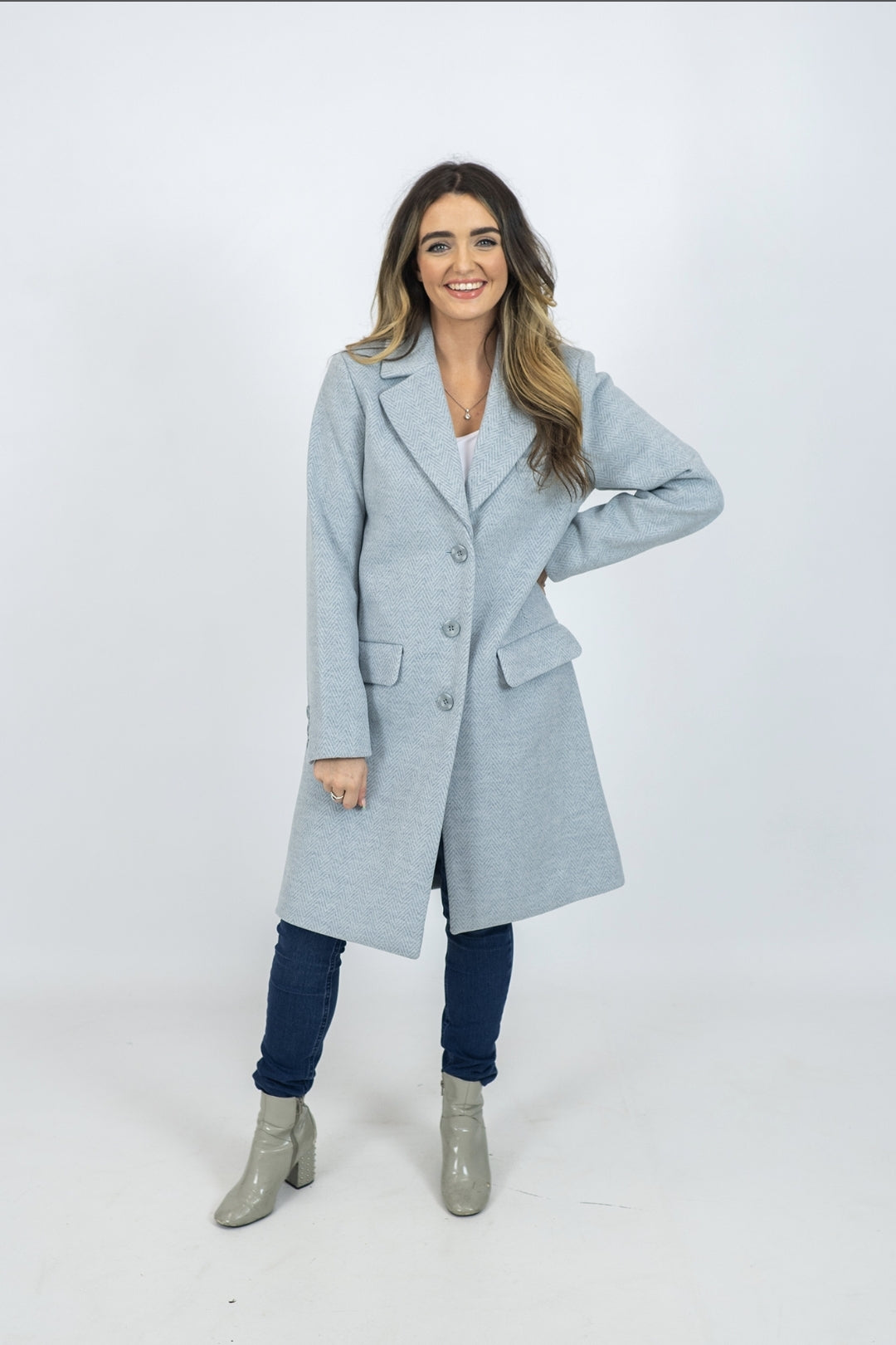 Md'M Blue Wool Coat