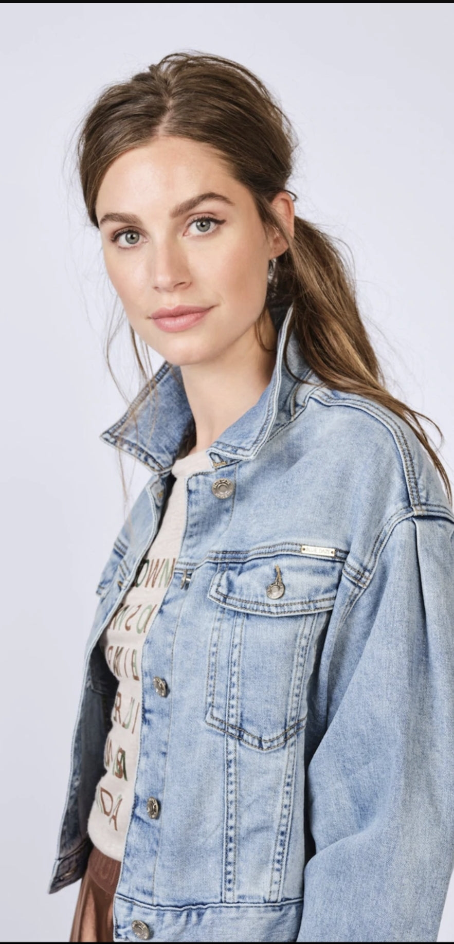 Summum Lightweight Puff Sleeve Denim Jacket