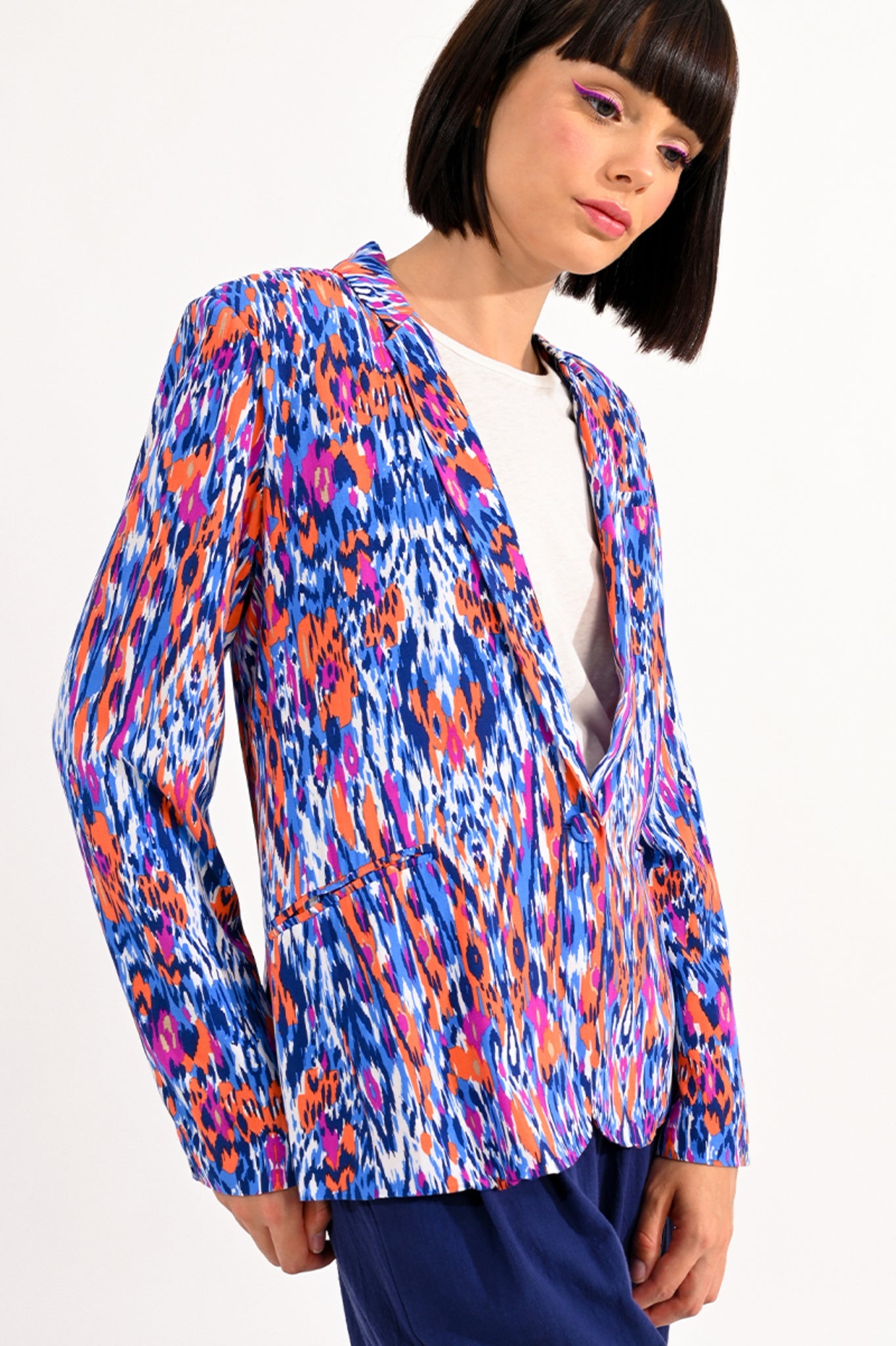 Lili Sidonio Multi Coloured Graphic Printed Blazer