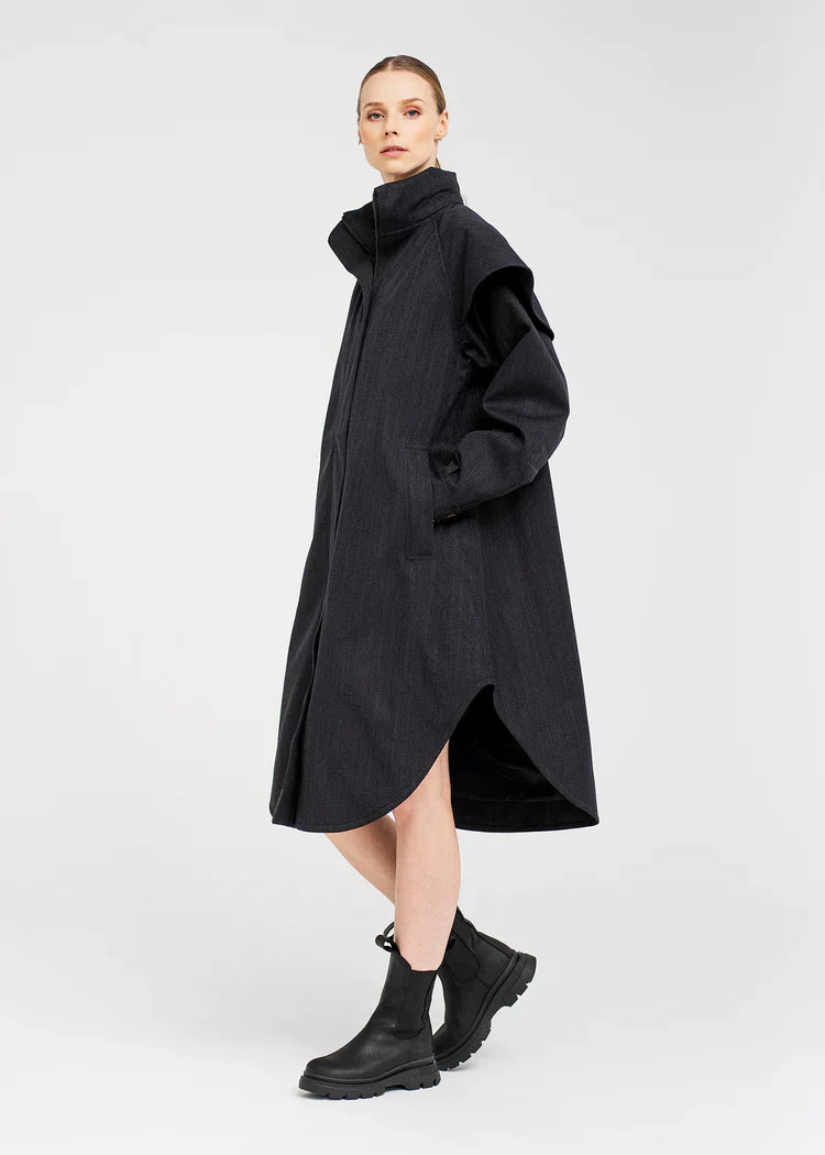 BRGN Tyfon Navy/Black Tweed Coat