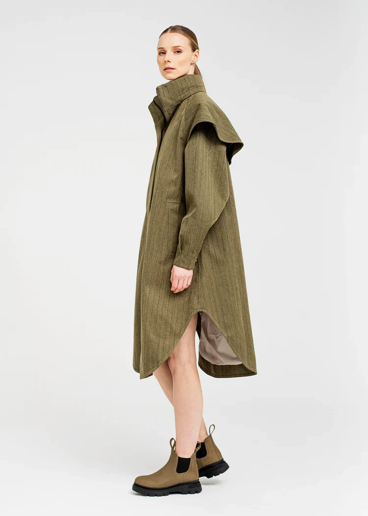 BRGN Tyfon Kahki Tweed Coat