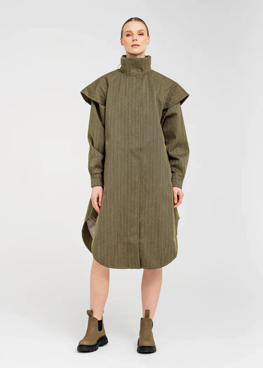 BRGN Tyfon Kahki Tweed Coat