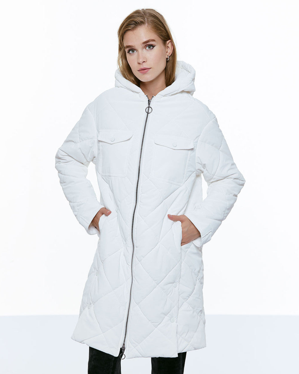 Access White Puff Quilted Jacket