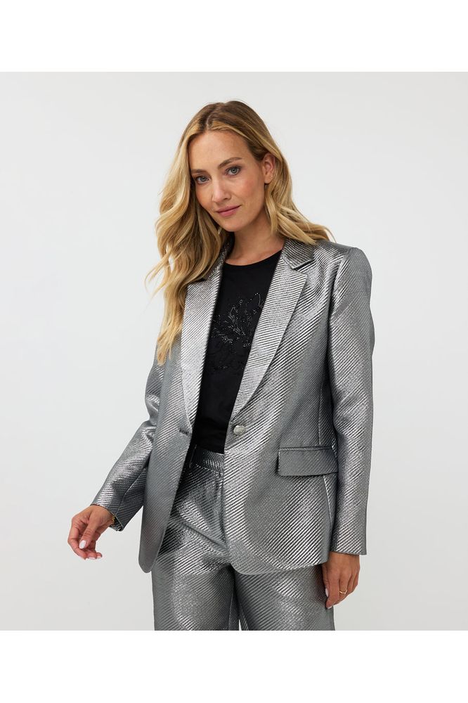 Esqualo Silver Metallic Blazer