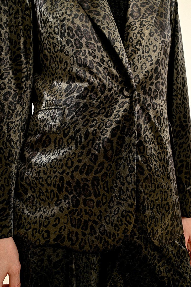 Molly Bracken Animal Print Velvet Jacket