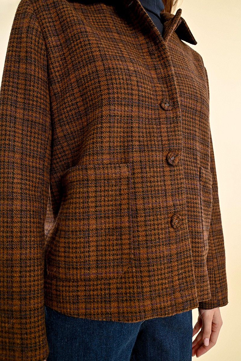 Molly Bracken Chocolate Checked Blazer