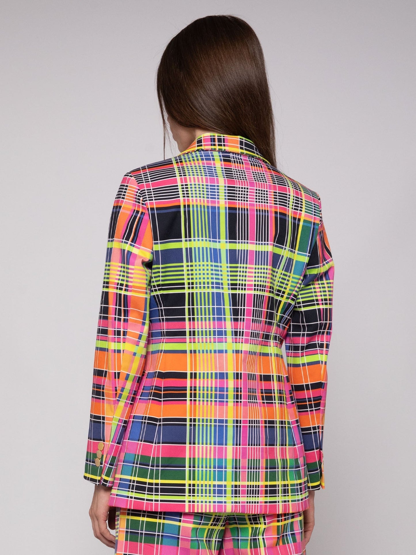 Vilagallo Neon Check Blazer