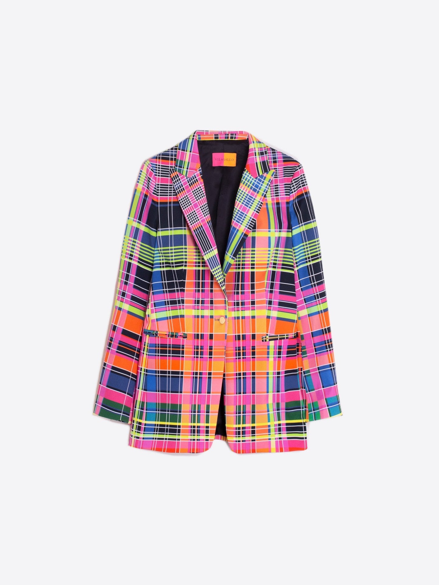 Vilagallo Neon Check Blazer