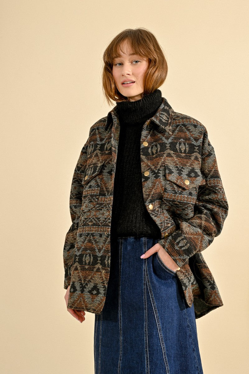 Molly Bracken Oversized Printed Overshirt