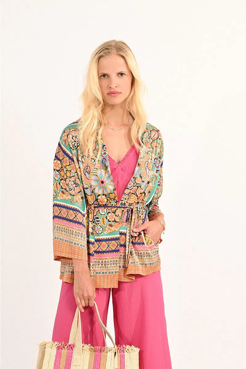 Molly Bracken Multi Coloured Woven Kimono