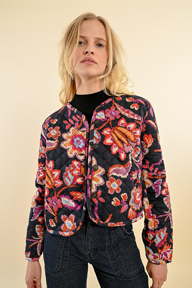 Molly Bracken Quilted Jacket With Floral Print