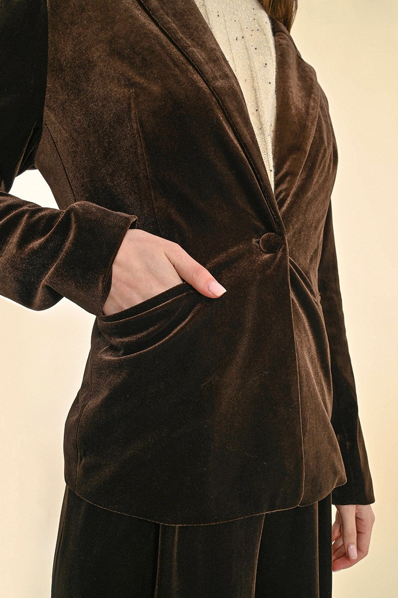 Molly Bracken Chocolate Velvet Blazer