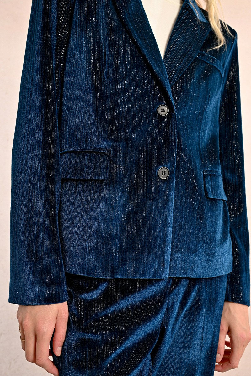 Molly Bracken Duck Blue Velvet Jacket