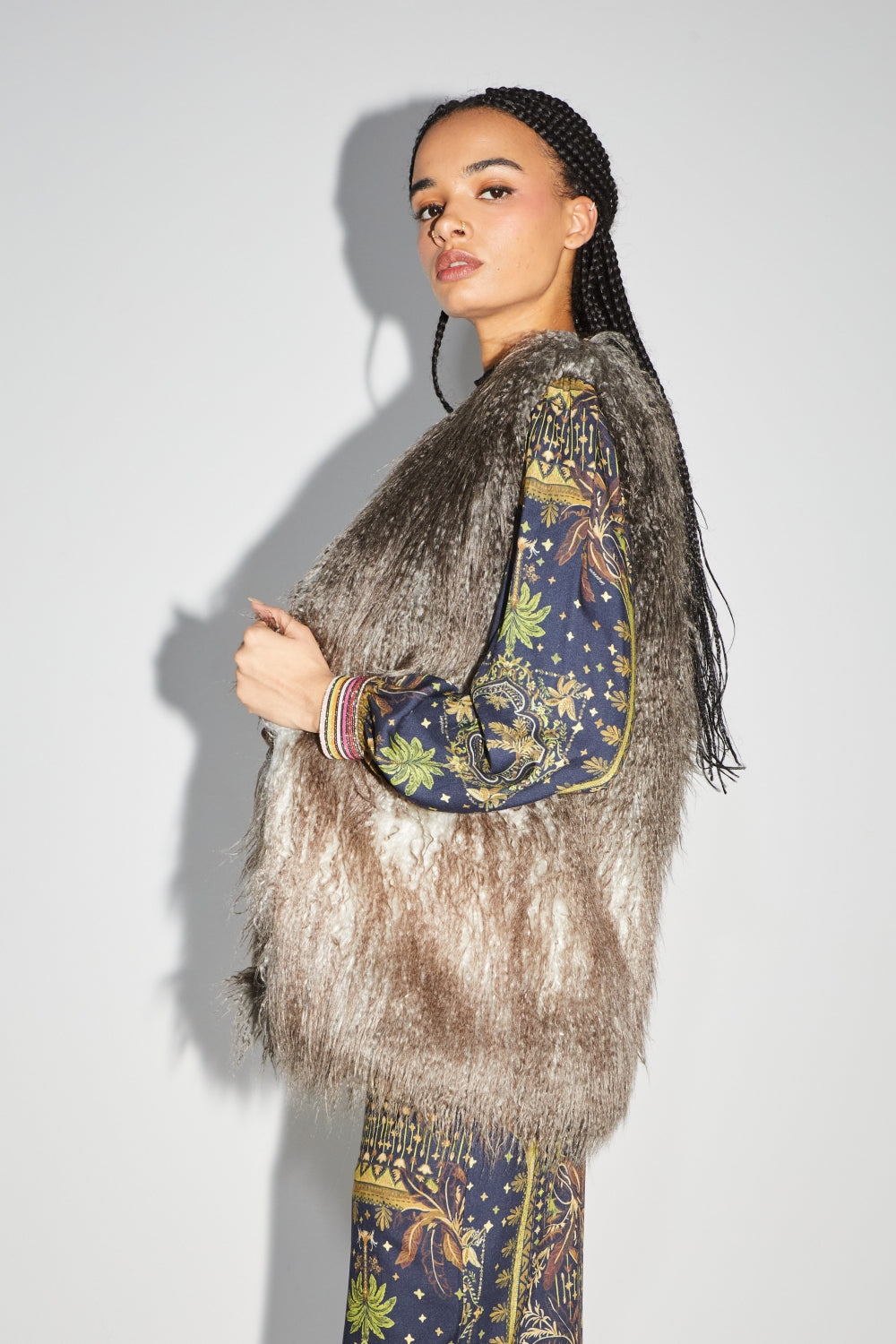 Imprevu Morris Faux Fur Tie And Dye Sleeveless Jacket